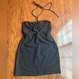 Wild Fable Black Halter Neck Short Dress